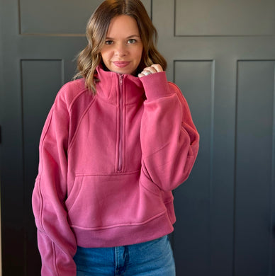 Berry Half Zip Pullover