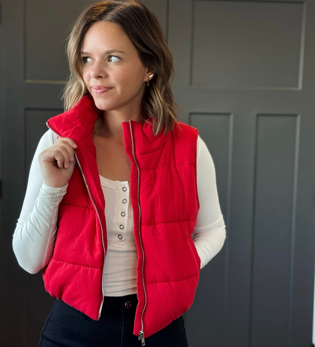 Red Puff Vest