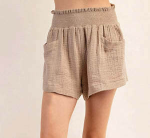 Crinkle Shorts [taupe]