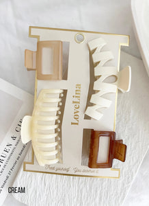 Lina Claw Clips [4 pack] cream