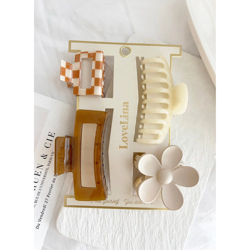 Lina claw clips [4 pack] caramel
