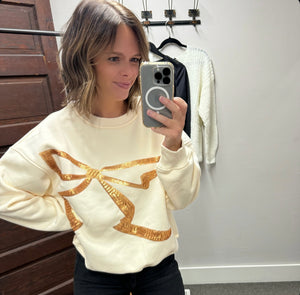 Sequin Bow Sweatshirt