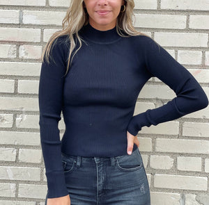 Fitted Mock Sweater
