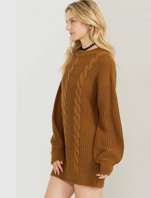 Cabled Sweater Dress